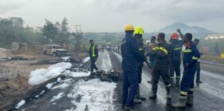 Val’s Day Highway Disaster: Police Battle to Restore Calm After Deadly Tanker Explosion at Ntoaso