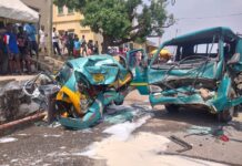 Market Chaos in Cape Coast: Four Injured After Taxi, Truck Crash at Kotokuraba